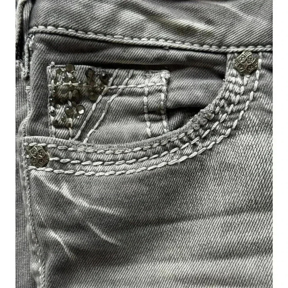 Silver Jeans Womens Grey Suki Flap Skinny Size 26x31 Distressed Soft Denim - Picture 7 of 12